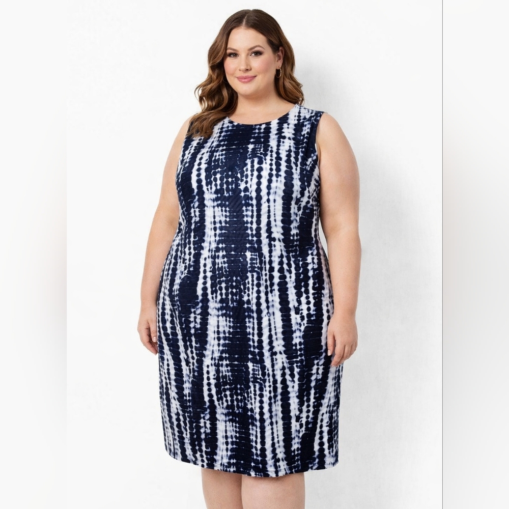 Michael Kors Tie Dye Sleeveless Sheath Dress, Women's Plus Size 1X ✨️NWT✨️